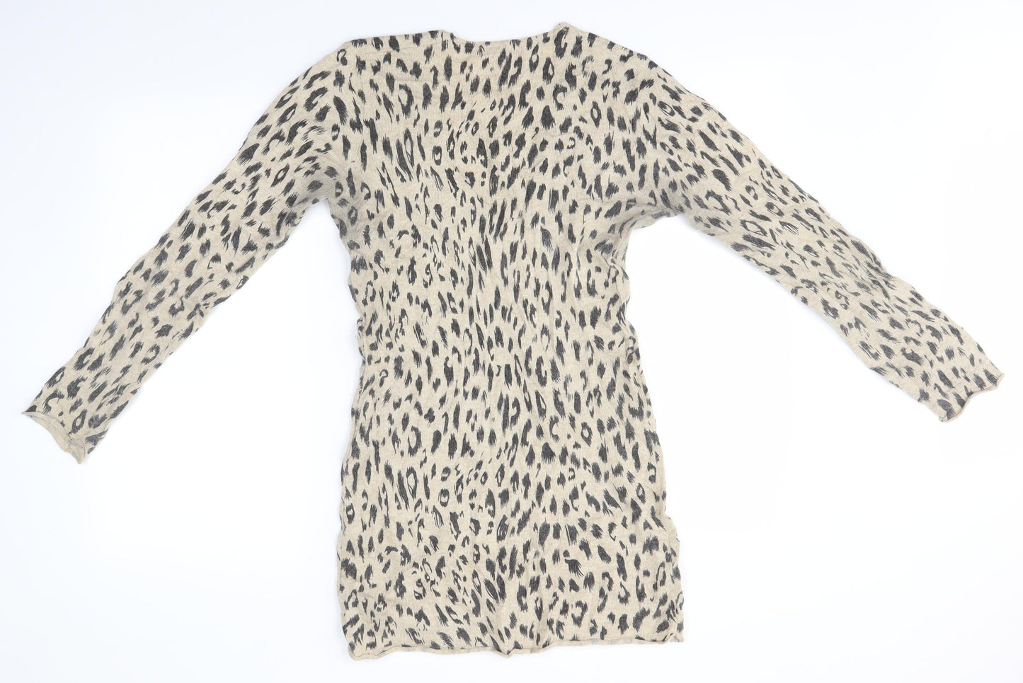 Suncoo Womens Beige Animal Print  Jumper Dress  Size M