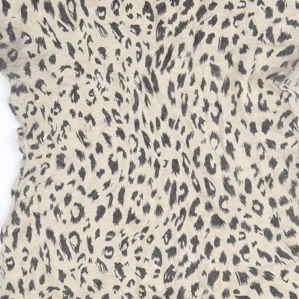 Suncoo Womens Beige Animal Print  Jumper Dress  Size M