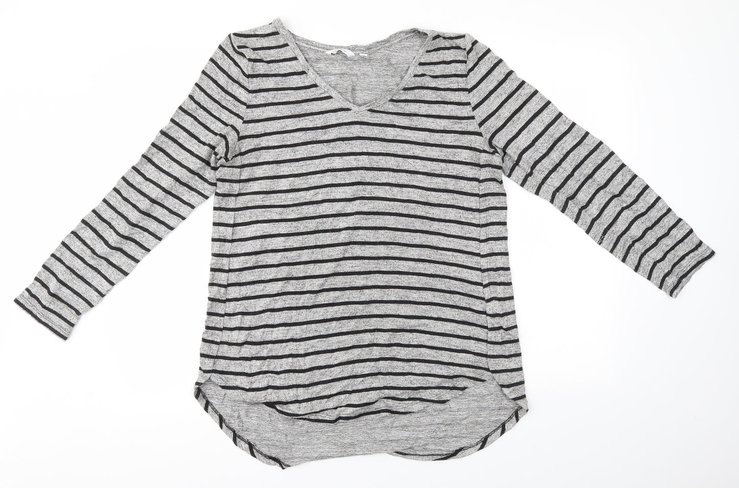 Reitmans Womens Grey Striped  Basic Blouse Size M