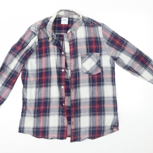 Burton Menswear Mens Multicoloured Check   Button-Up Size L