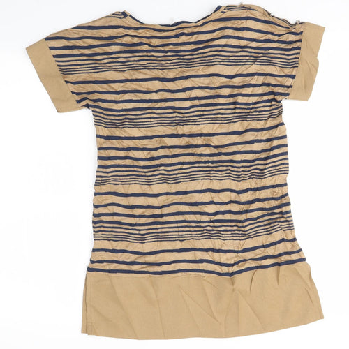 NEXT Womens Brown Striped  Basic Blouse Size 10