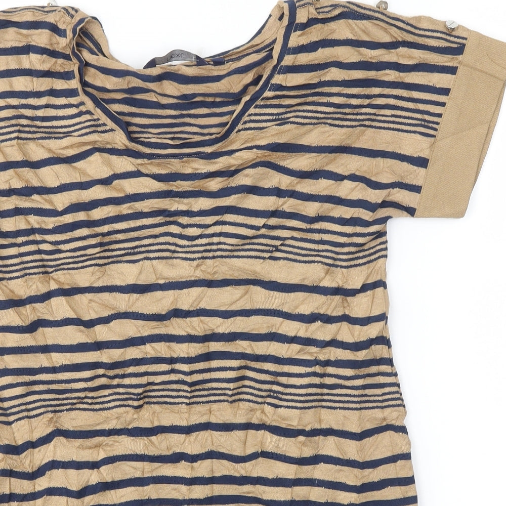 NEXT Womens Brown Striped  Basic Blouse Size 10
