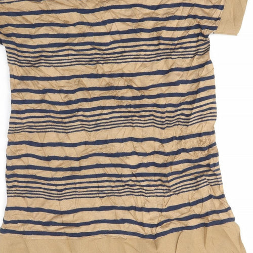NEXT Womens Brown Striped  Basic Blouse Size 10
