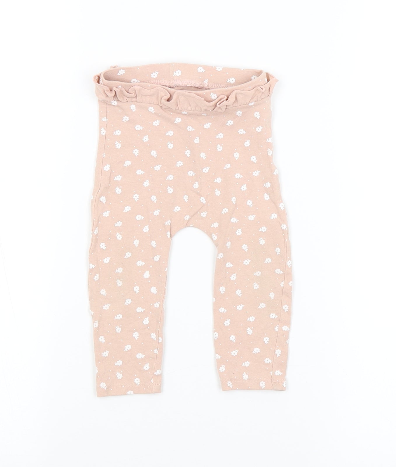 Preworn Girls Pink Flecked  Jogger Trousers Size 9-12 Months