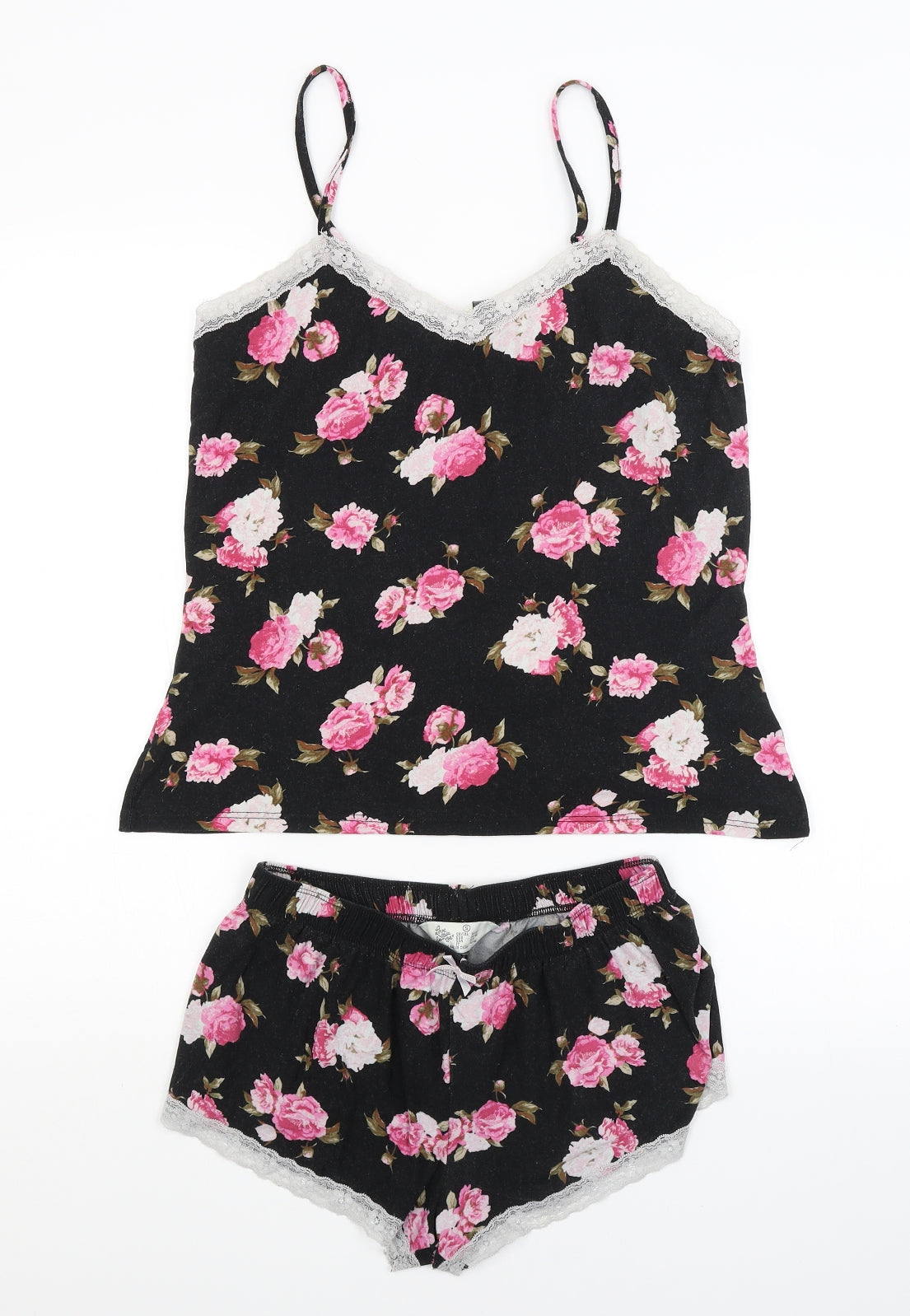 LOVE TO LOUNGE Womens Black Floral   Pyjama Top Size 10