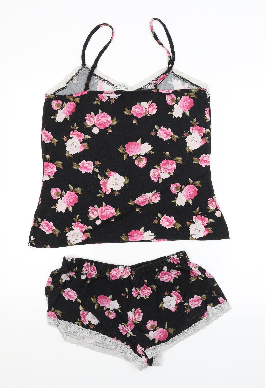 LOVE TO LOUNGE Womens Black Floral   Pyjama Top Size 10