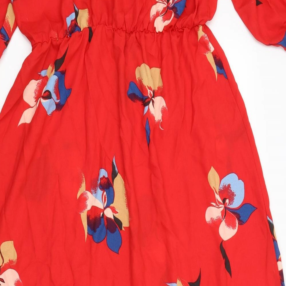 Jeffrey & Paula Womens Red Floral  A-Line  Size 18