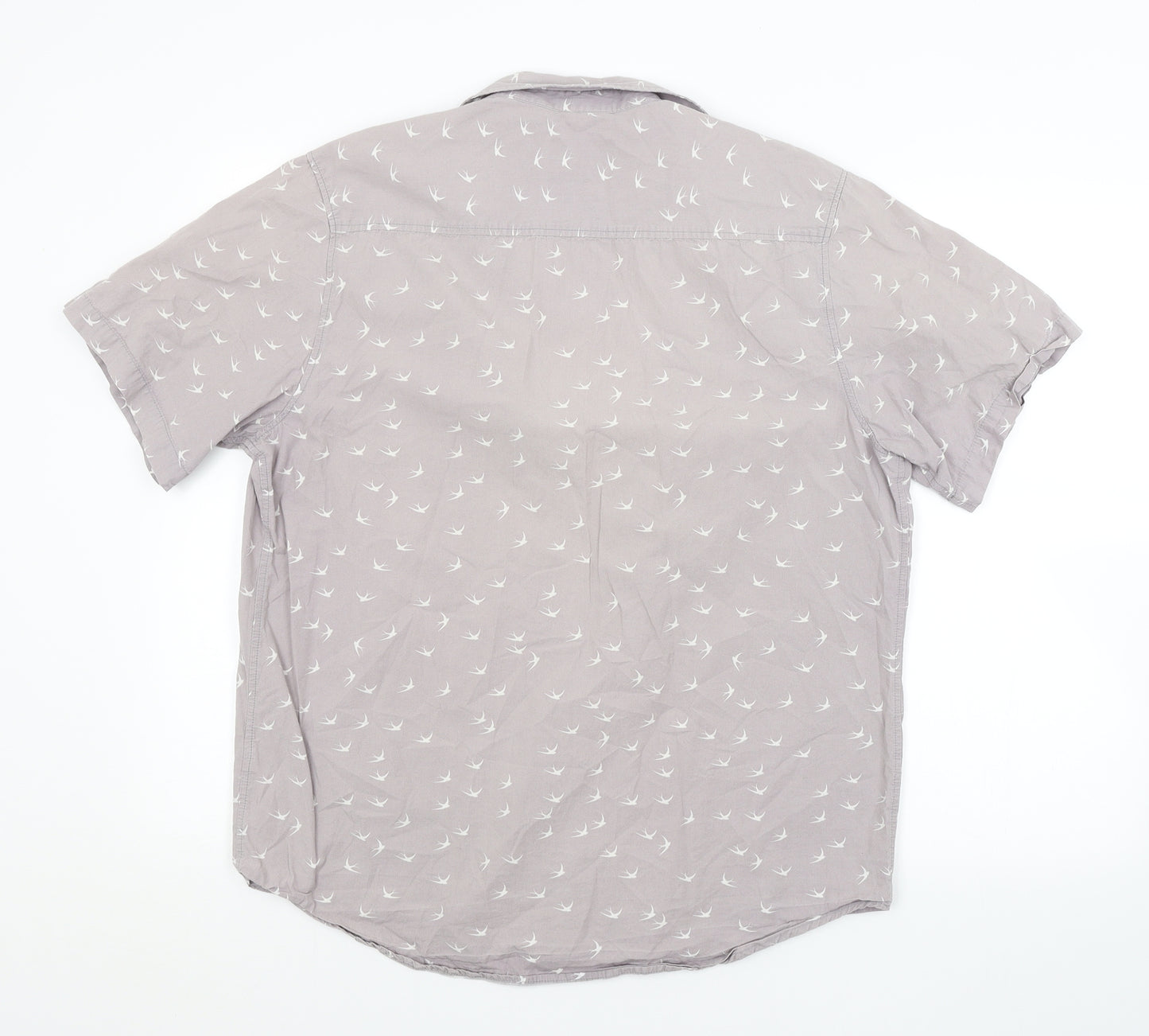 Topman Mens Grey Animal Print   Button-Up Size L
