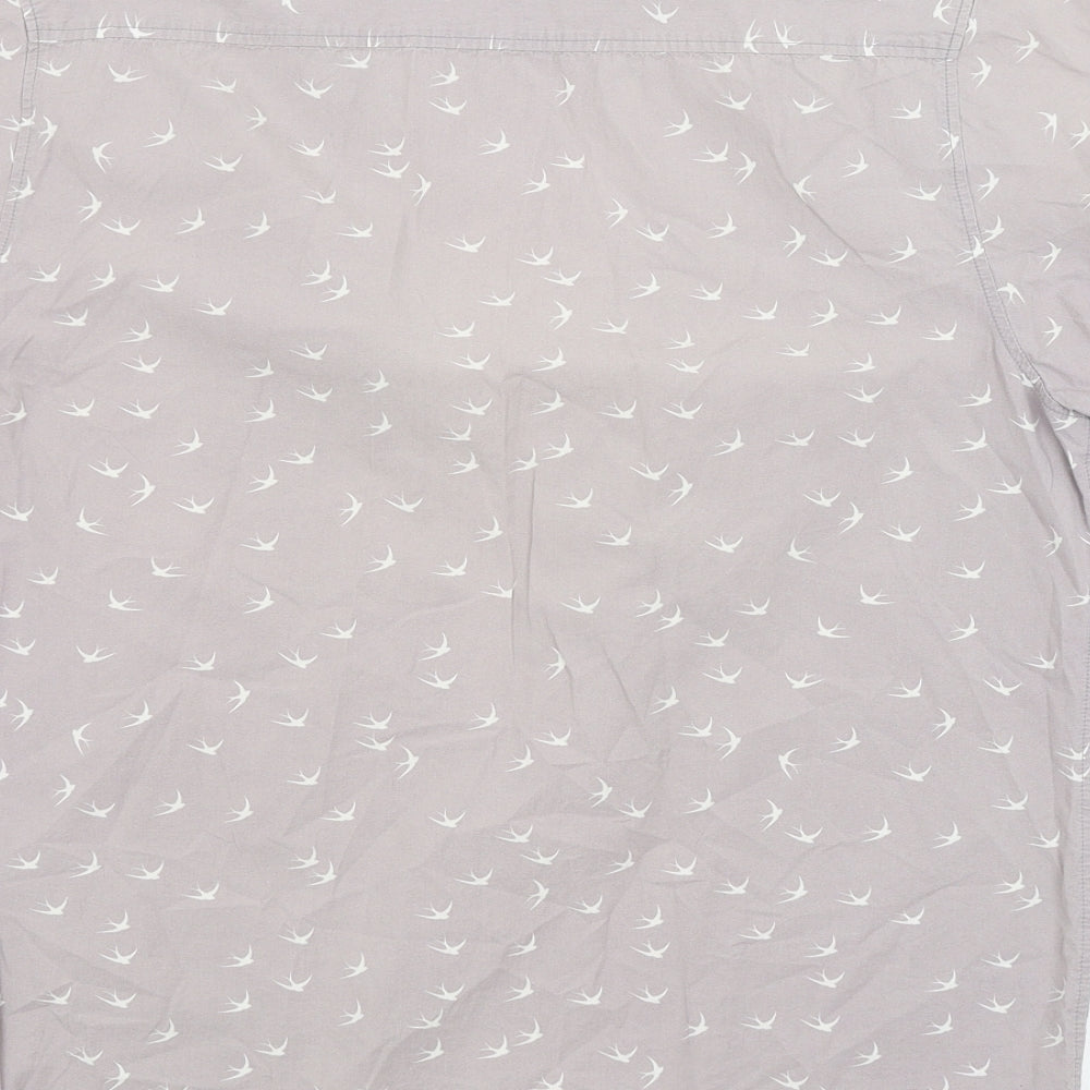 Topman Mens Grey Animal Print   Button-Up Size L