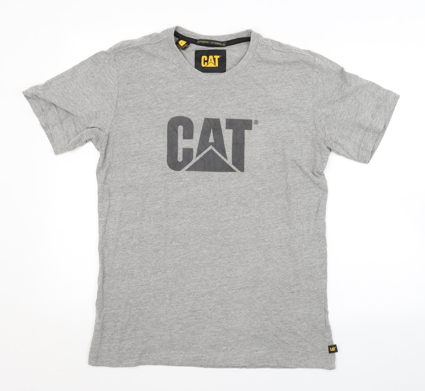 CAT Mens Grey    T-Shirt Size S