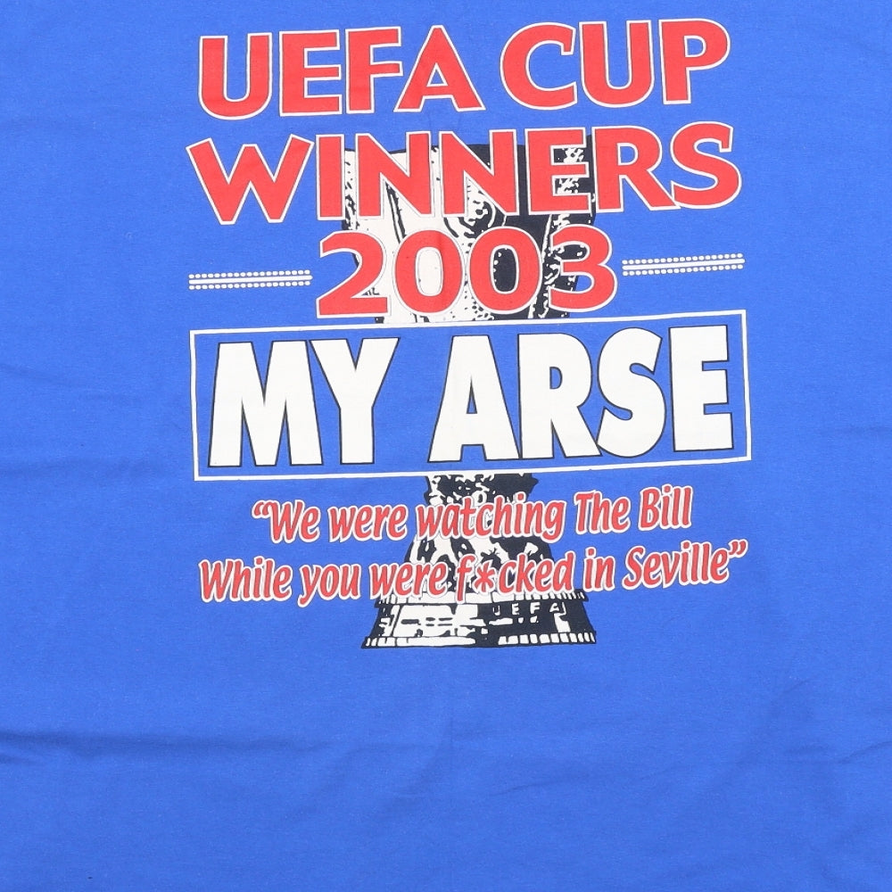 Preworn Mens Blue    T-Shirt Size XL  - FOOTBALL