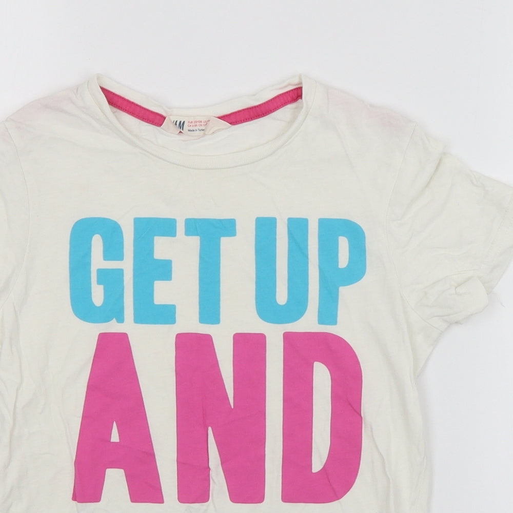 H&M Boys White   Basic T-Shirt Size 7-8 Years