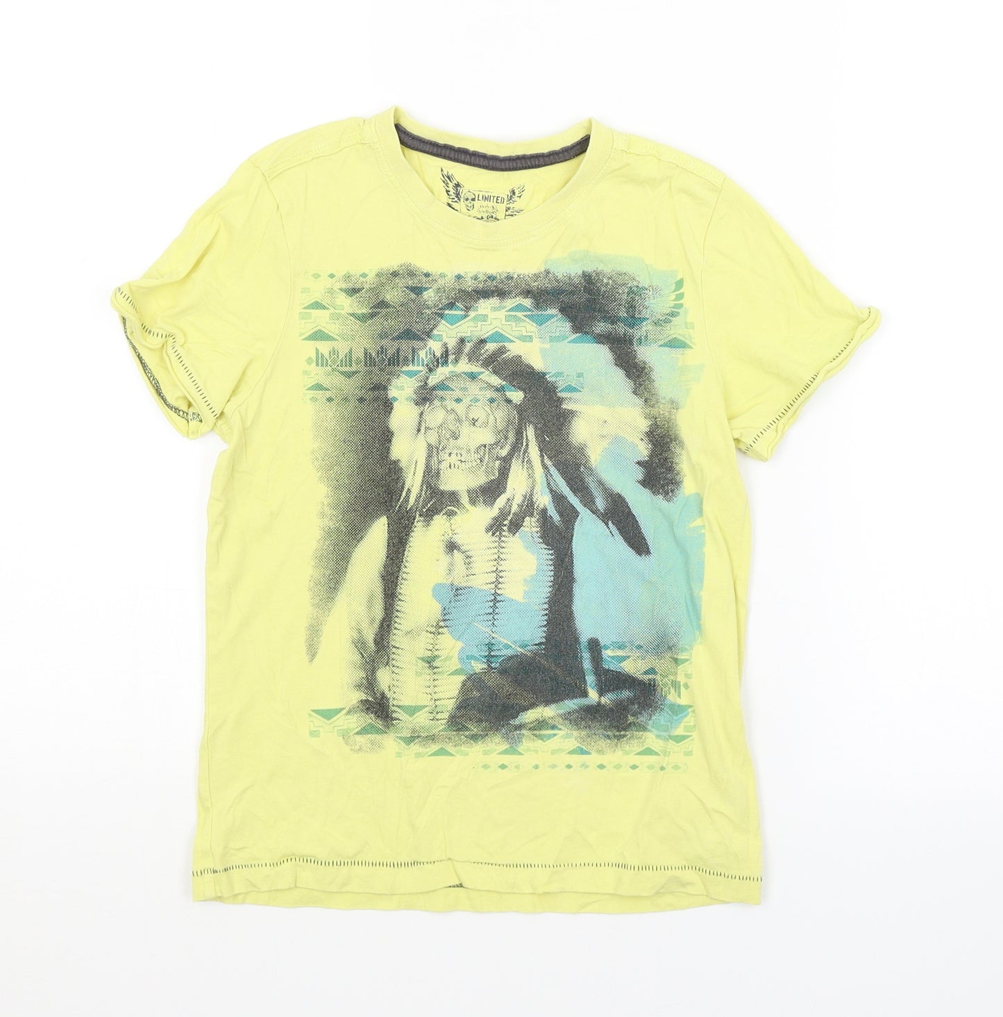 M&S Boys Yellow   Basic T-Shirt Size 7-8 Years