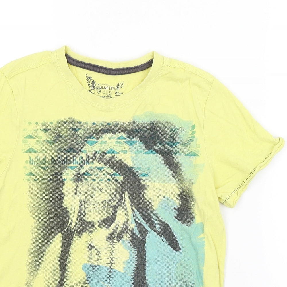 M&S Boys Yellow   Basic T-Shirt Size 7-8 Years