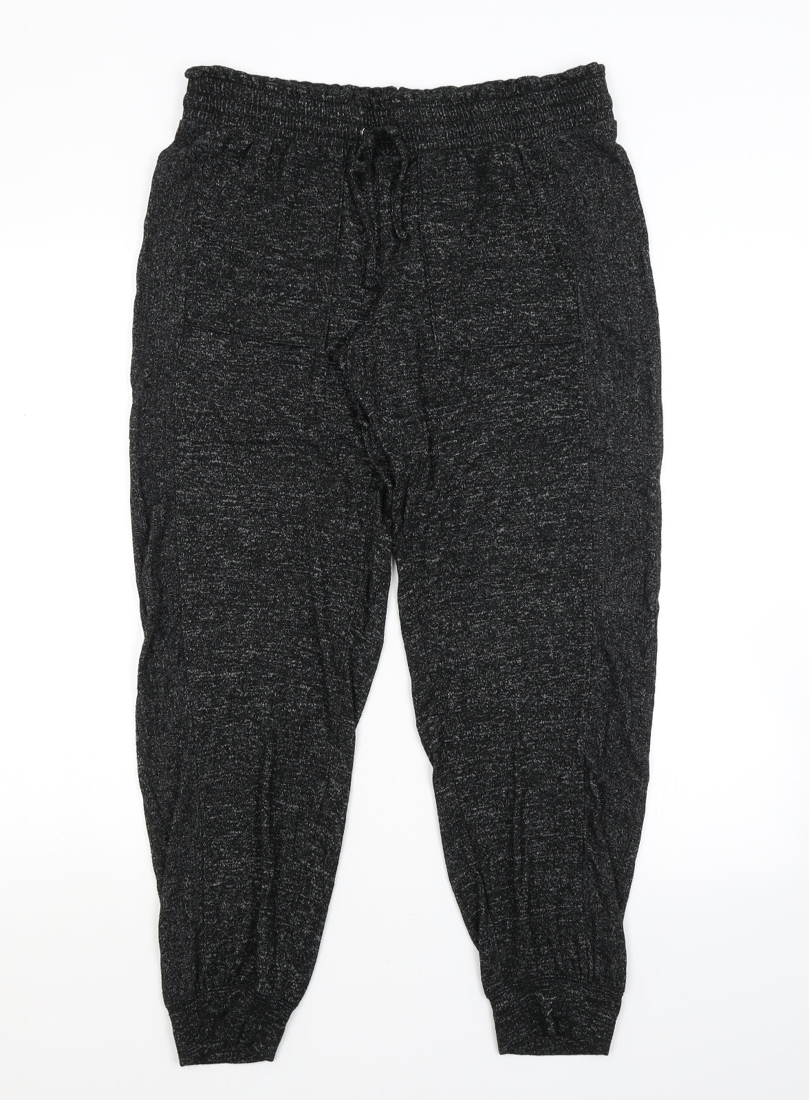M&S Womens Black   Sweatpants Trousers Size 14 L28 in