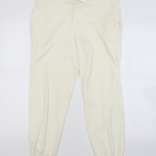 MISSAP Womens White   Sweatpants Trousers Size 12 L27 in