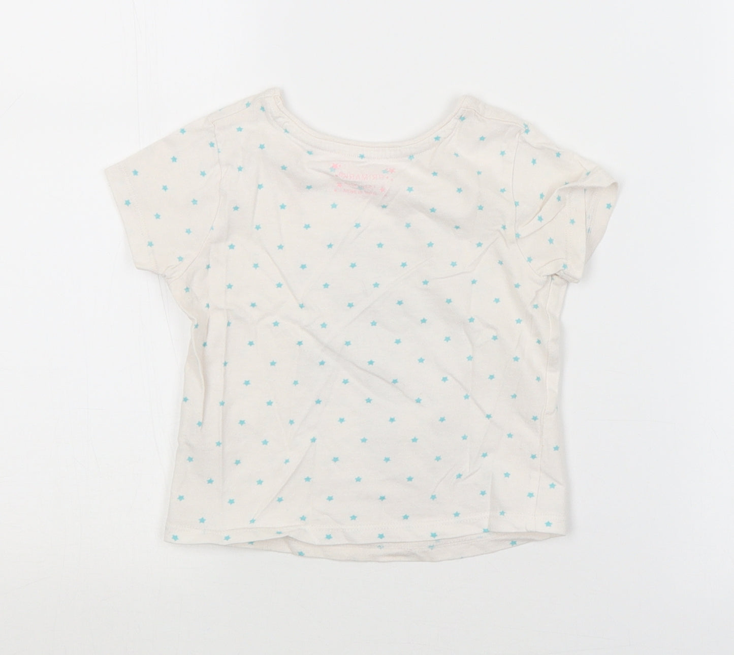 Primark Girls White Argyle/Diamond   Pyjama Top Size 18-24 Months