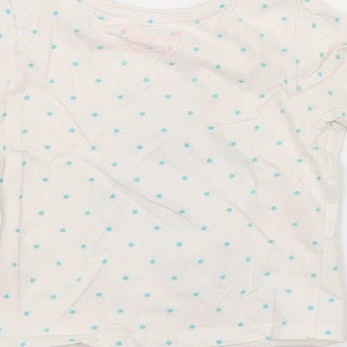 Primark Girls White Argyle/Diamond   Pyjama Top Size 18-24 Months