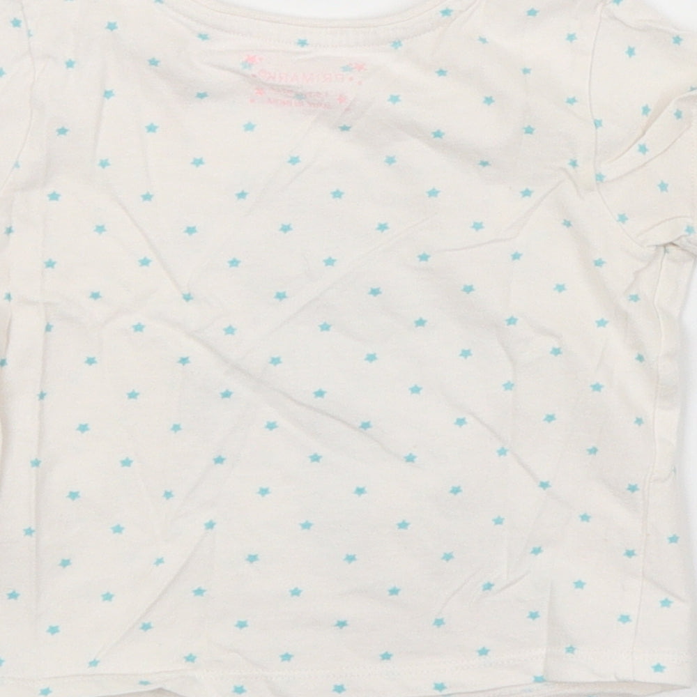 Primark Girls White Argyle/Diamond   Pyjama Top Size 18-24 Months