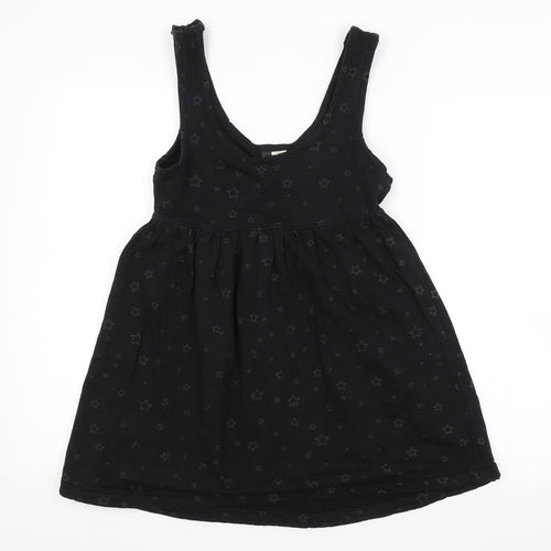 Preworn Womens Black Argyle/Diamond  Basic Blouse Size 10