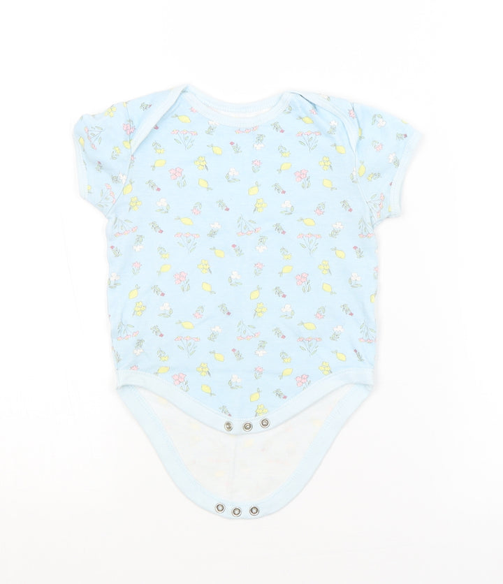 Primark Baby Blue Floral  Babygrow One-Piece Size 18-24 Months