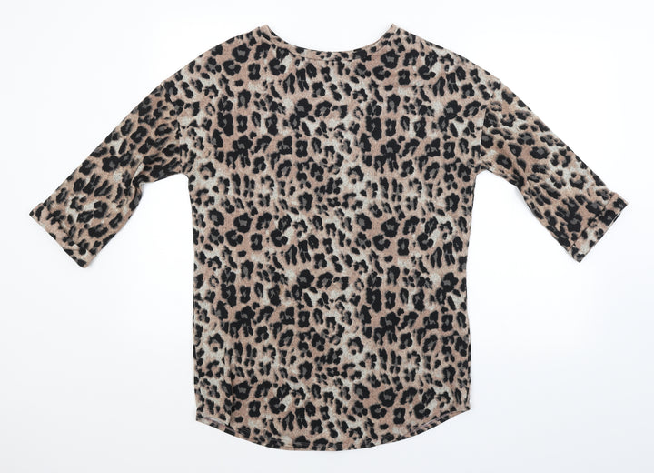 F&F Womens Multicoloured Animal Print Pullover Jumper Size 10