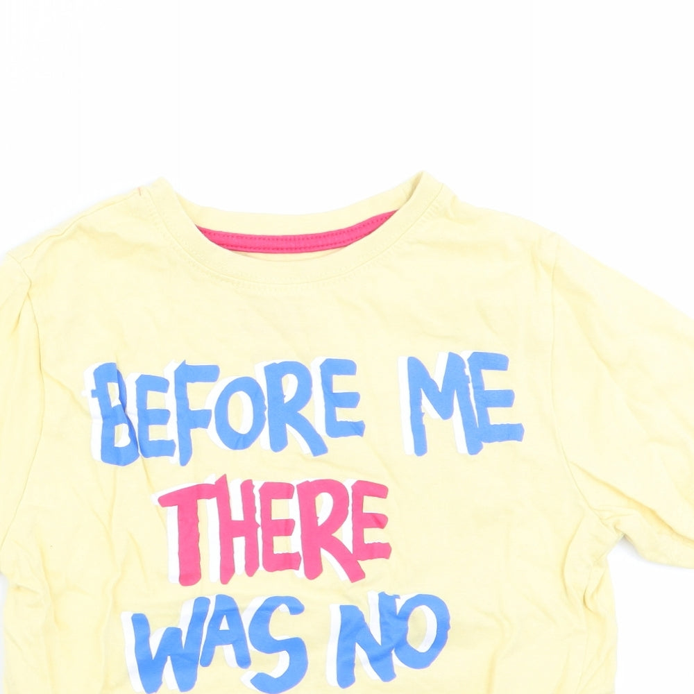 Rebel Boys Yellow   Basic T-Shirt Size 5-6 Years  - Before me there was no awesome