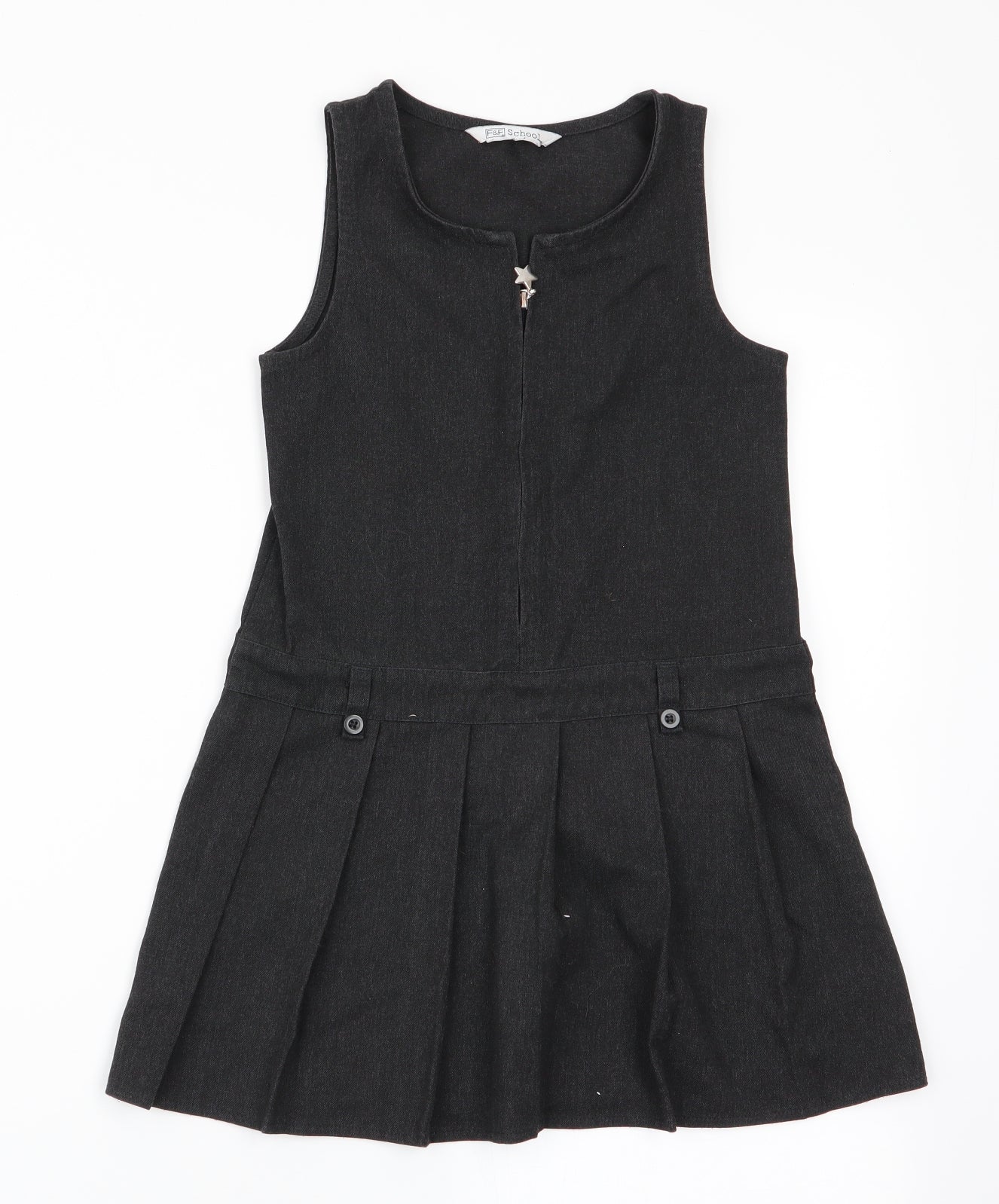 Florence and Fred Girls Grey   Pinafore/Dungaree Dress  Size 5-6 Years  - School wear