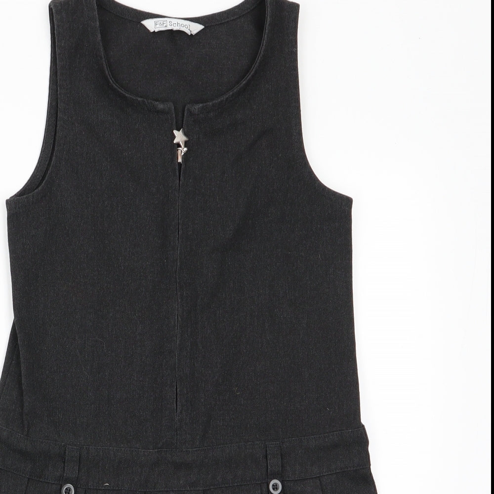Florence and Fred Girls Grey   Pinafore/Dungaree Dress  Size 5-6 Years  - School wear