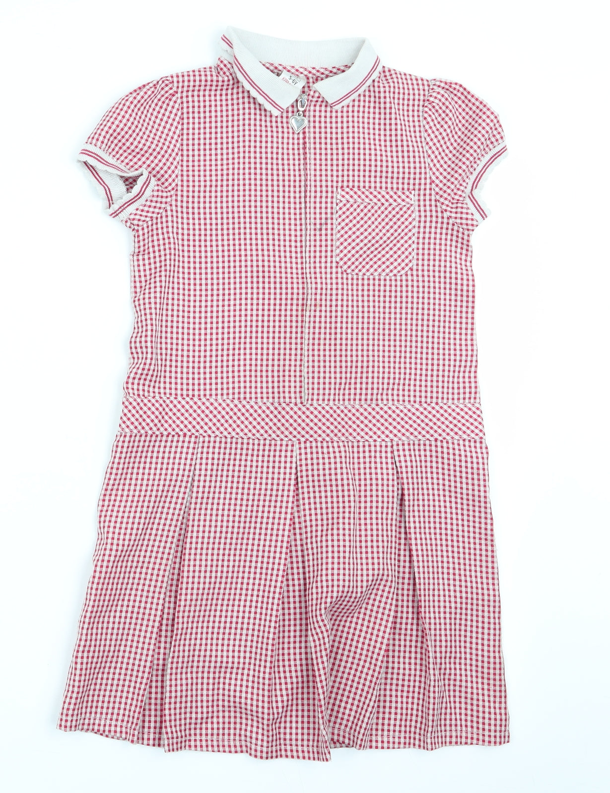 Florence and Fred Girls Red Check  A-Line  Size 5-6 Years