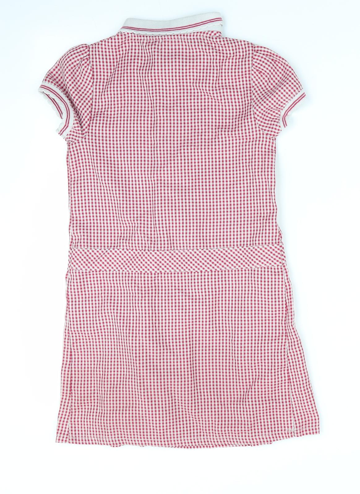 Florence and Fred Girls Red Check  A-Line  Size 5-6 Years