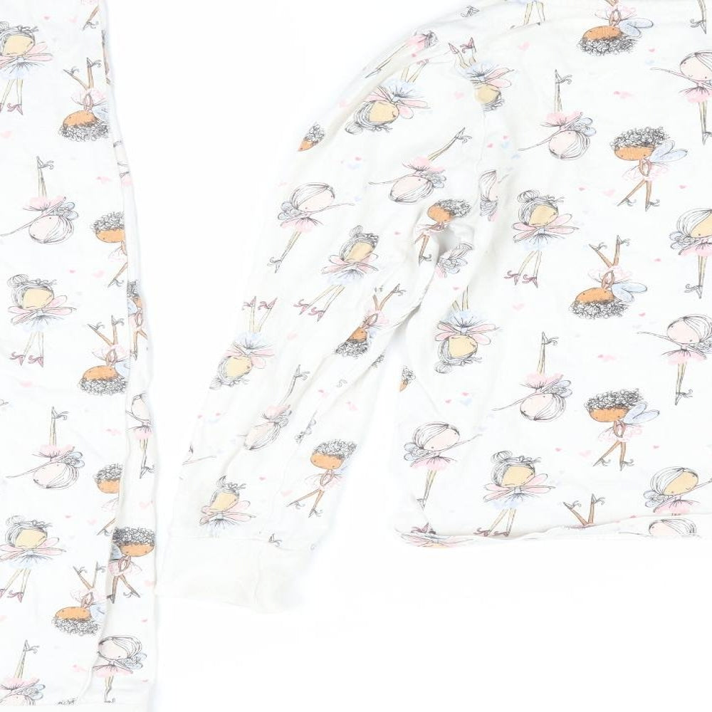 TU Girls Ivory Geometric   Pyjama Set Size 5-6 Years  - Fairies print
