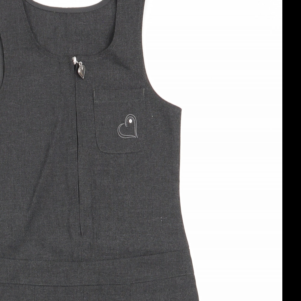 Nutmeg Girls Grey   Pinafore/Dungaree Dress  Size 4-5 Years
