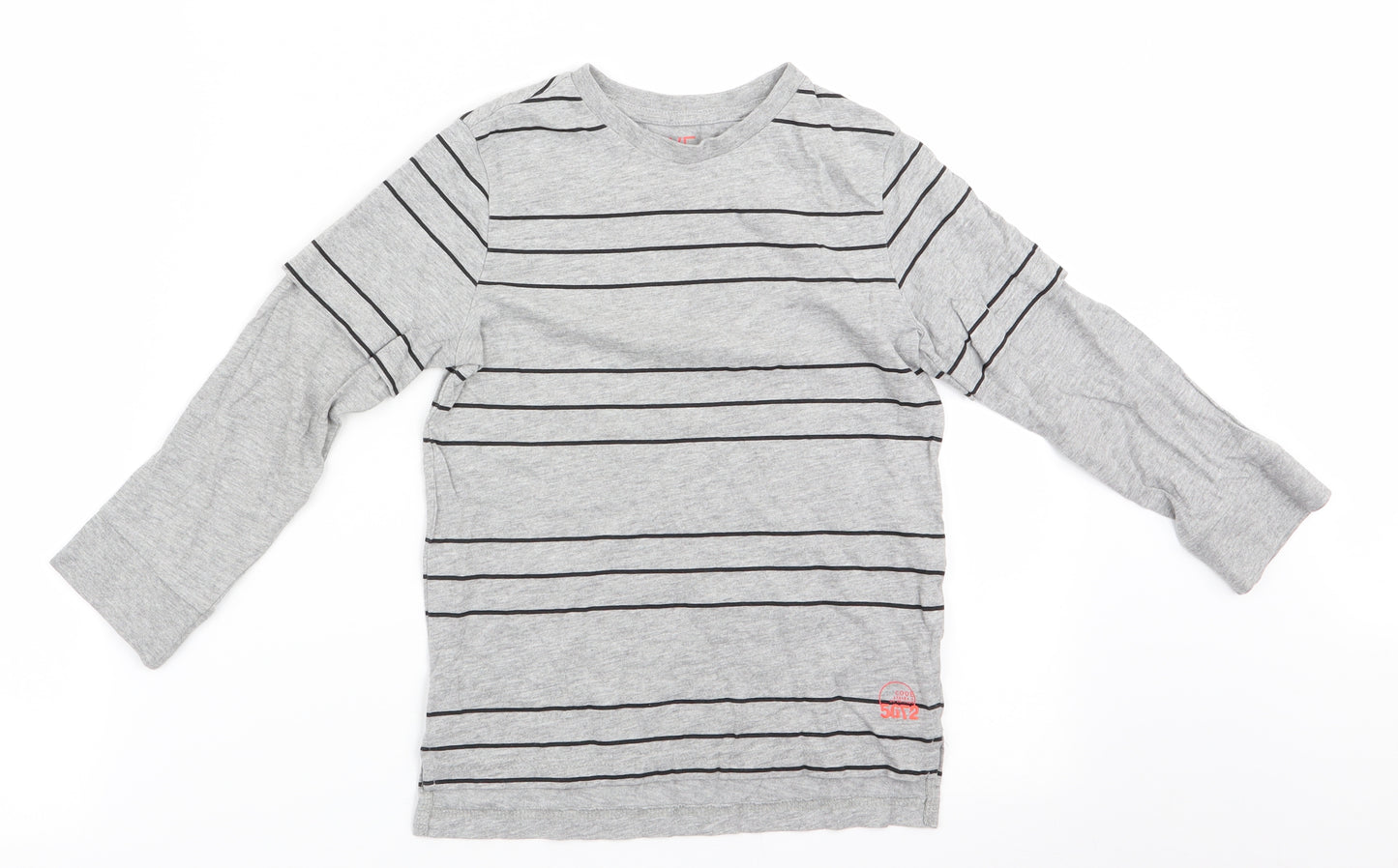 Florence and Fred Boys Grey Striped  Basic Casual Size 5-6 Years  - Faux Long Arms