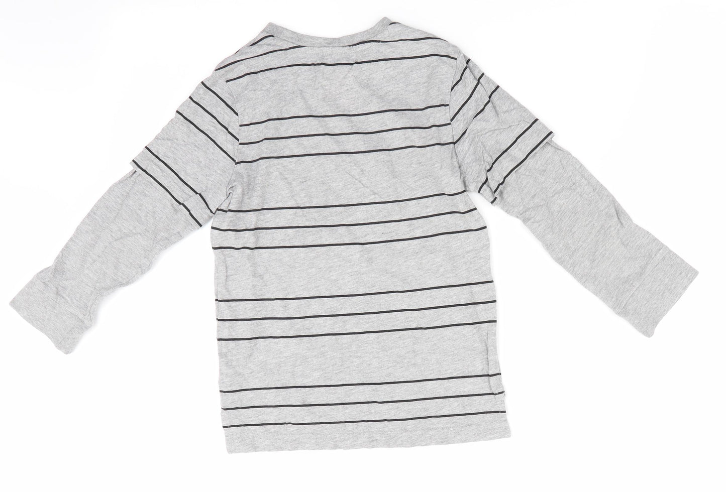 Florence and Fred Boys Grey Striped  Basic Casual Size 5-6 Years  - Faux Long Arms