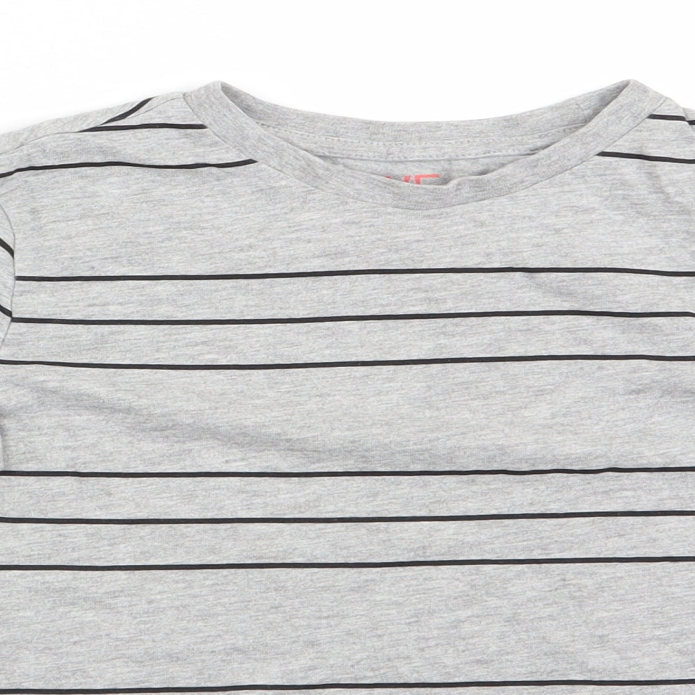 Florence and Fred Boys Grey Striped  Basic Casual Size 5-6 Years  - Faux Long Arms
