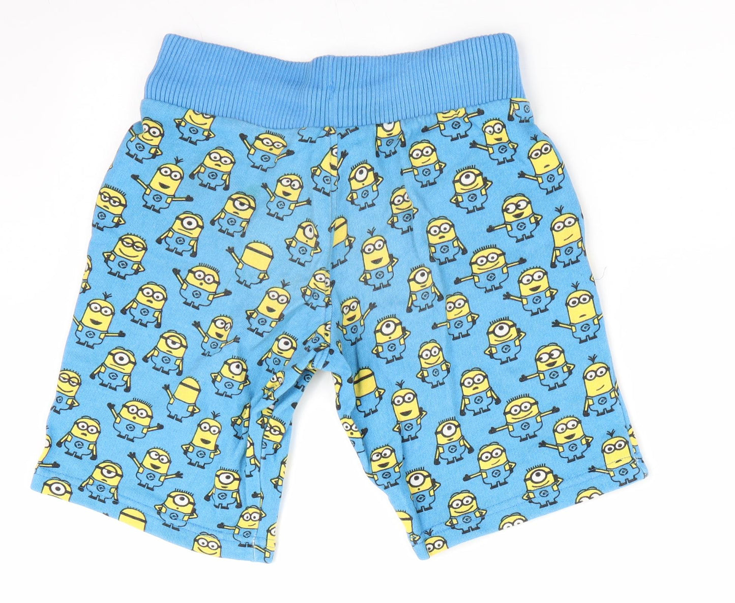 DISPICABLE ME Boys Blue Geometric  Sweat Shorts Size 4-5 Years