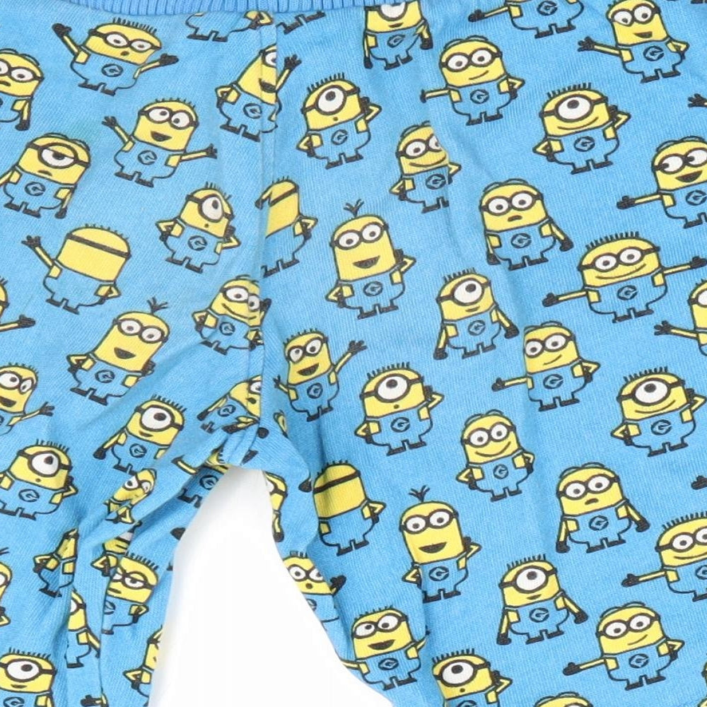 DISPICABLE ME Boys Blue Geometric  Sweat Shorts Size 4-5 Years