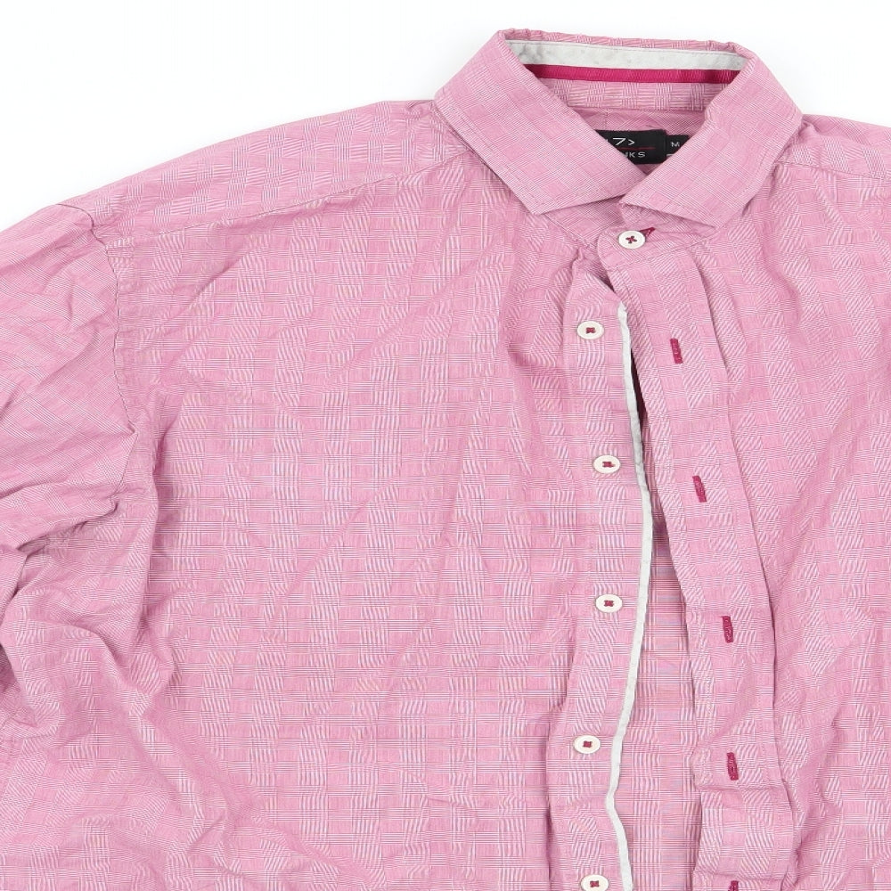 Jeff Banks Mens Red Check   Button-Up Size M