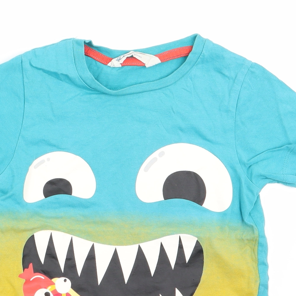 H&M Boys Blue   Basic T-Shirt Size 3-4 Years  - Hotdog Monster