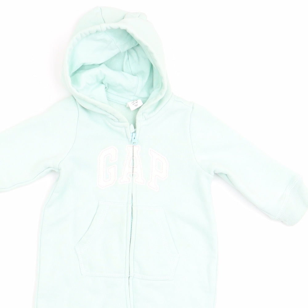 Gap Girls Green   Romper One-Piece Size 6-9 Months  - Hooded Full Zip