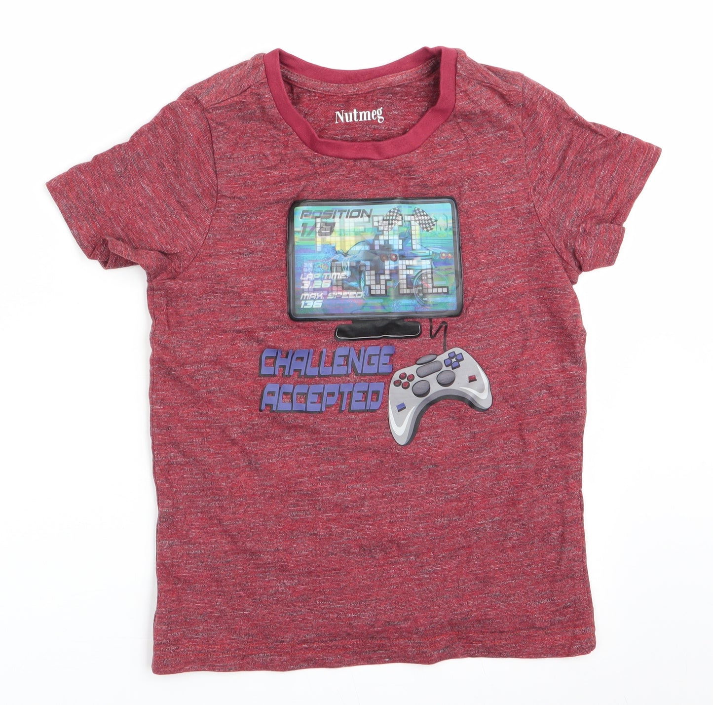 Nutmeg Boys Brown   Basic T-Shirt Size 6-7 Years  - Challenge Accepted