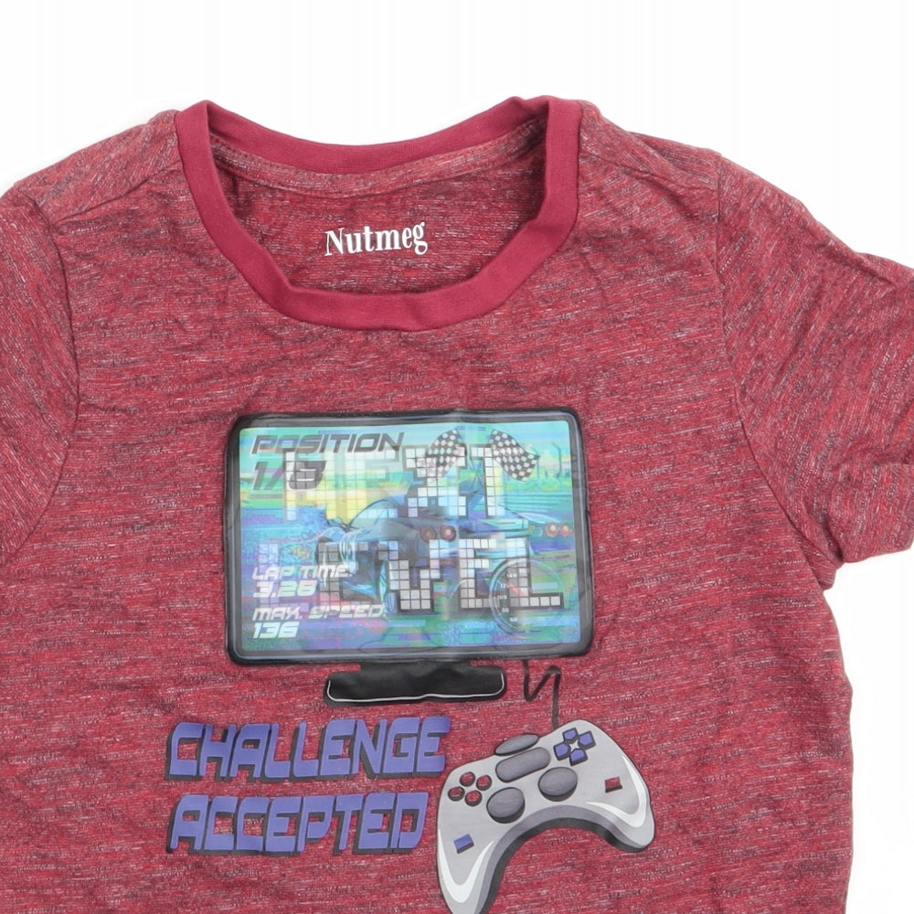 Nutmeg Boys Brown   Basic T-Shirt Size 6-7 Years  - Challenge Accepted