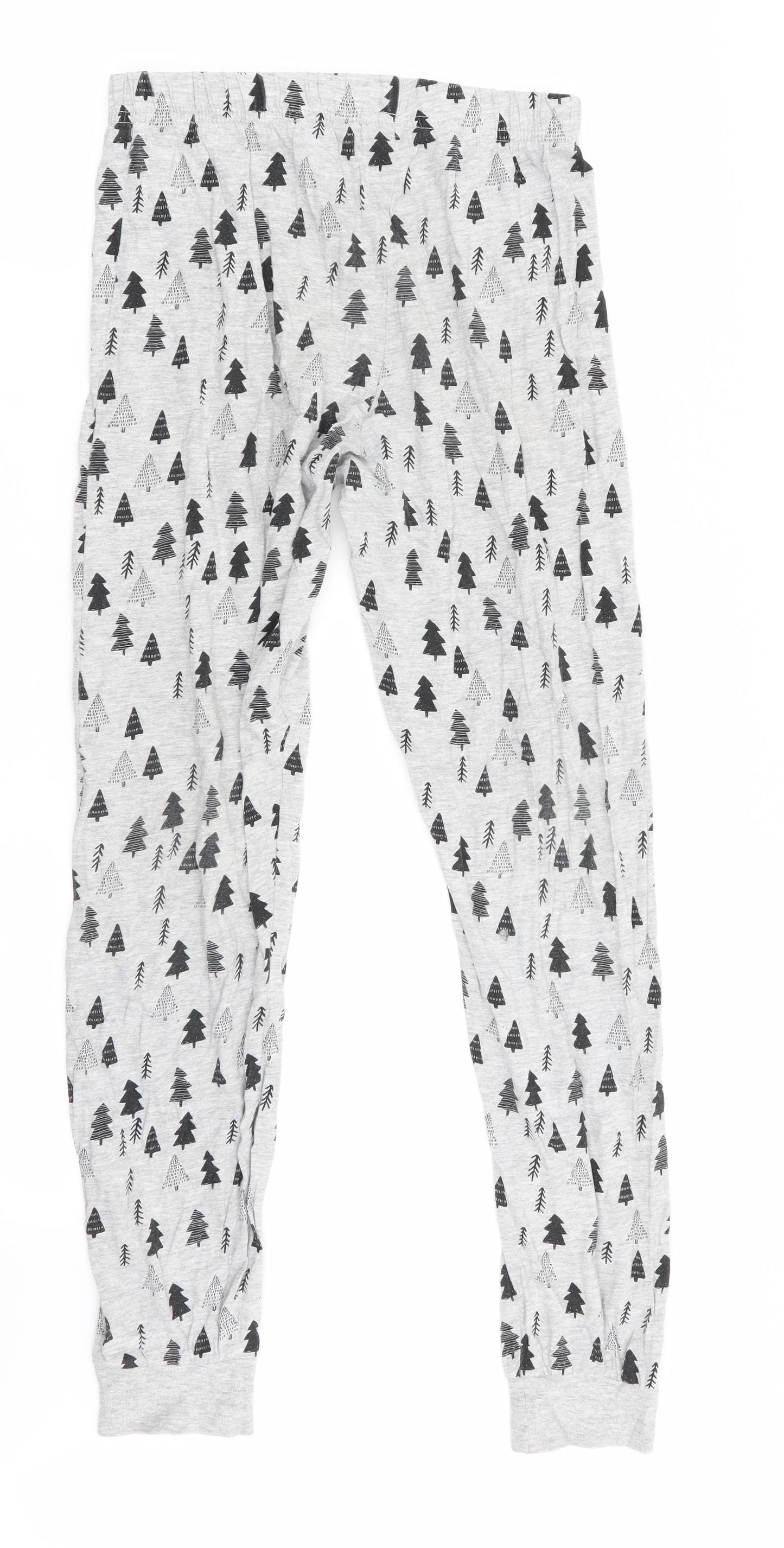 George Womens Grey Geometric   Pyjama Pants Size 4  - Christmas Tree Print