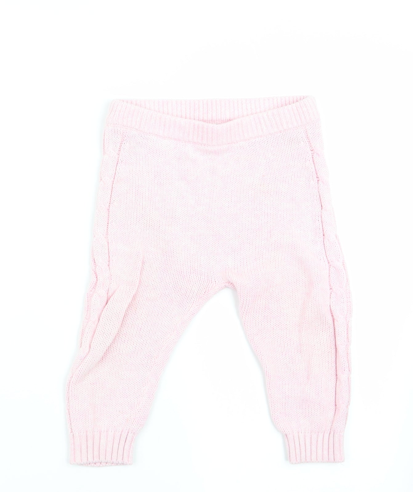 River Island Girls Pink   Jogger Leggings Size 12-18 Months  - Cable knit
