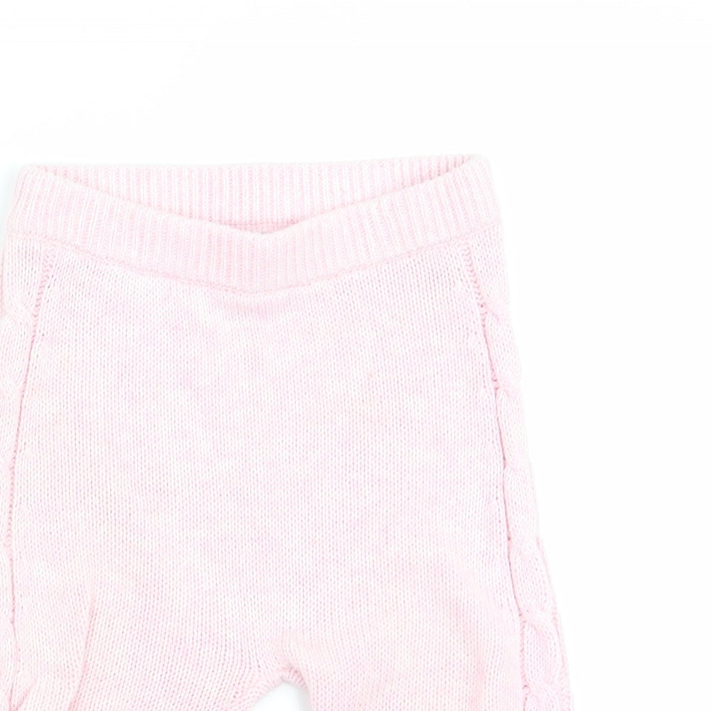 River Island Girls Pink   Jogger Leggings Size 12-18 Months  - Cable knit