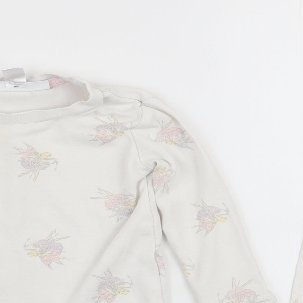 The White Company Girls White Solid   Pyjama Set Size 12-18 Months  - Fairies print