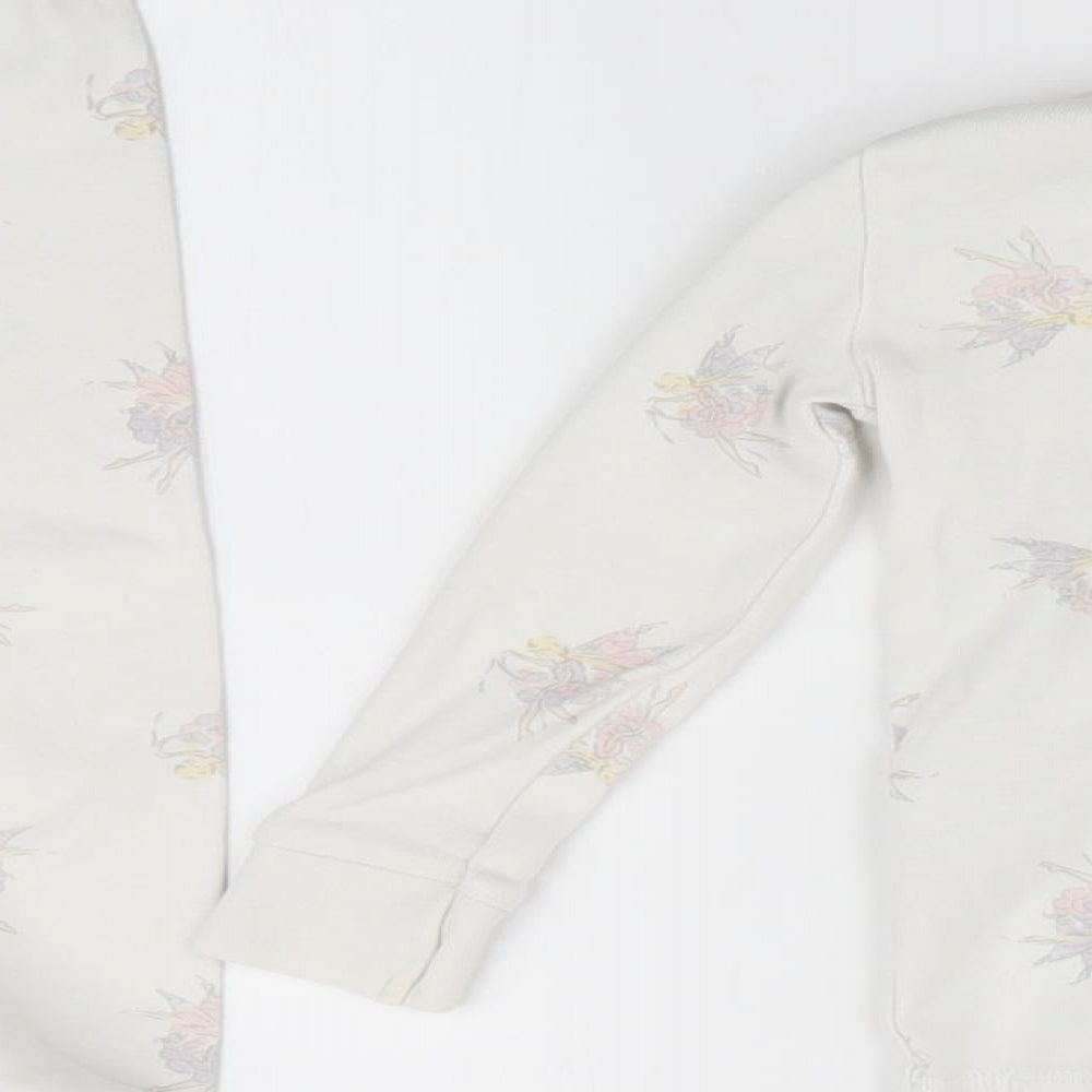 The White Company Girls White Solid   Pyjama Set Size 12-18 Months  - Fairies print
