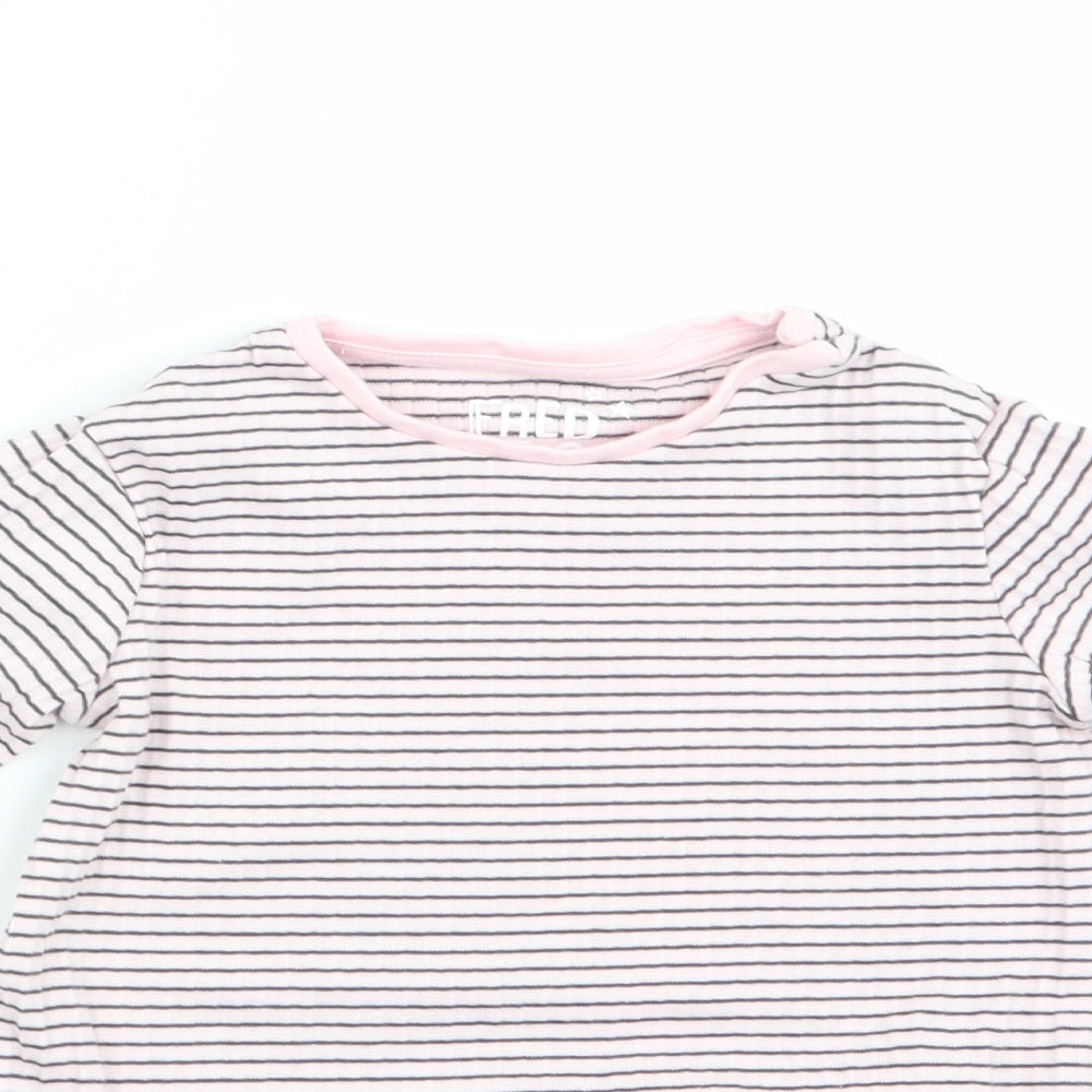 Fred & Flo Girls Pink Striped  Leotard One-Piece Size 18 Months