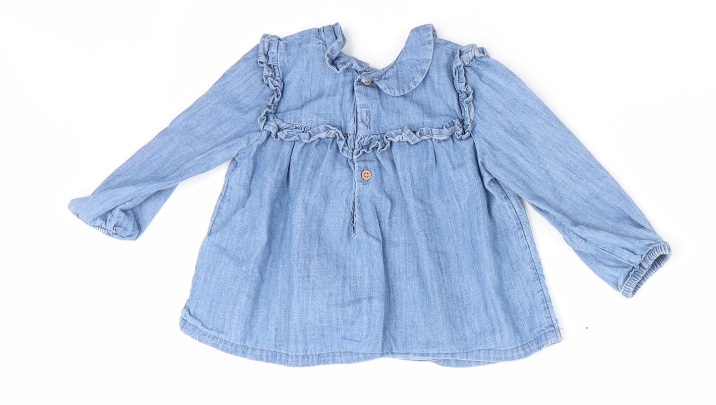 Primark Girls Blue   A-Line  Size 9-12 Months  - Denim Dress